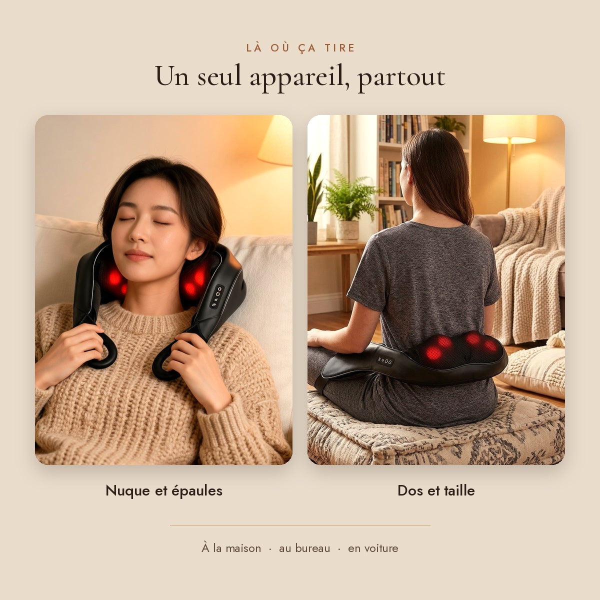 Calma | Masseur shiatsu chauffant cou et épaules