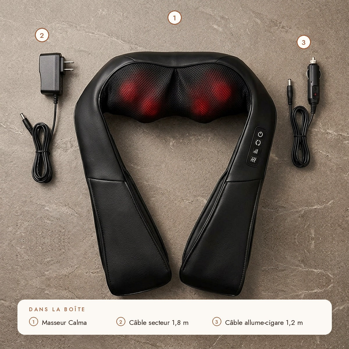 Calma | Masseur shiatsu chauffant cou et épaules