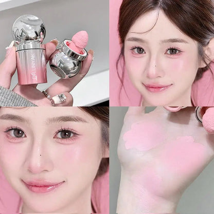 Velvet Liquid Blush Matte Sponge Head Blusher Natural Lasting Brighten facial Contour Blush Tint Makeup