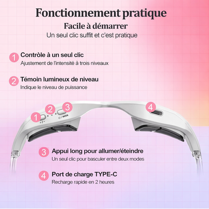 Oculia™ | Thérapie LED rouge pour régénérer et détendre le contour des yeux