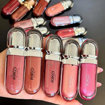 3D Liquid Lip Gloss Glaze Transparent Lip Gloss Mirror Lipstick Nourishing Glossy Full Lips Not Fading Milk Tea Paste Makeup
