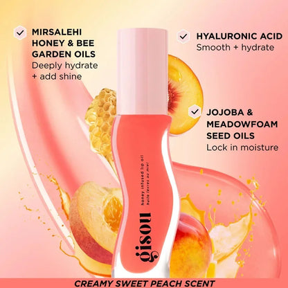 Gisou Original Moisturizing Watermelon Lip Oil Gloss Care Of The Lips Benetitnt For Lips Plumping Exfoliating Plumping Lip Balm