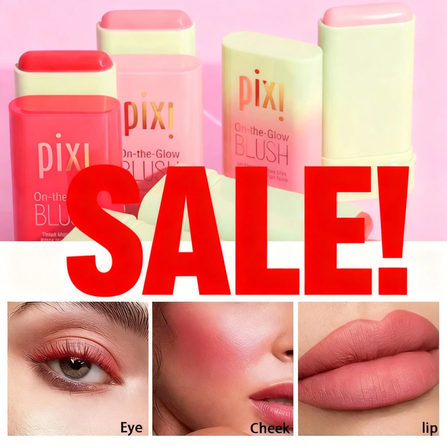 Blush Stick Natural Nude Cream Blush for Cheeks Lips Buildable Solid Blush Formula with Velvet Finish, Easy-Blend Makeup Stick