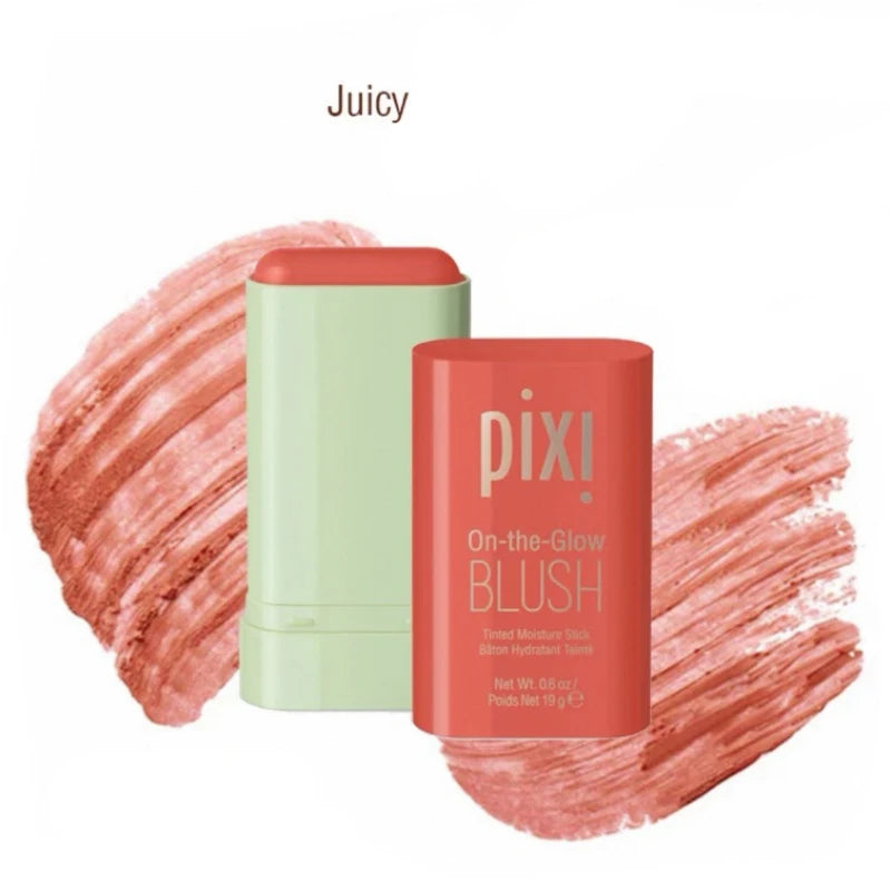 Pixi On-the-Glow Blush Stick Creamy Hydrating Formula Ruby/Warm/Juicy Shades Buildable Pigmented Cheek Blush For All Skin Tones