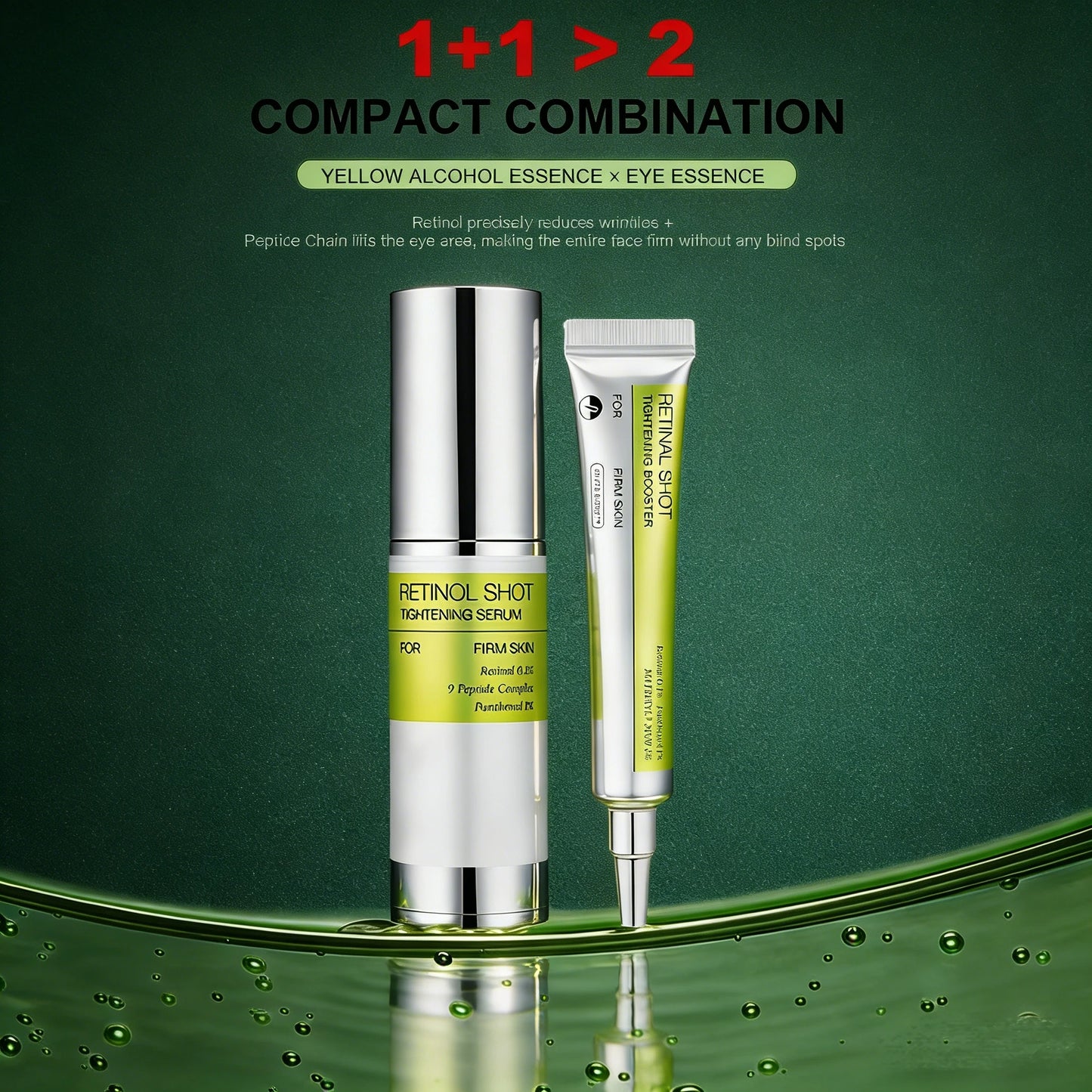 Korean Retinol Shot Tightening Face Serum Wrinkle Reduction Lifting Firming Diminishes Fine Lines Shrinks Pores Moisturizing